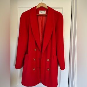 Vintage 80’s Red Overcoat